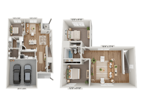 Floor plan for 3 beds, 2.5 baths, 1712 sqft